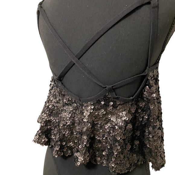 Free People Last Dance Sequin Black Bodysuit - Picture 7 of 12